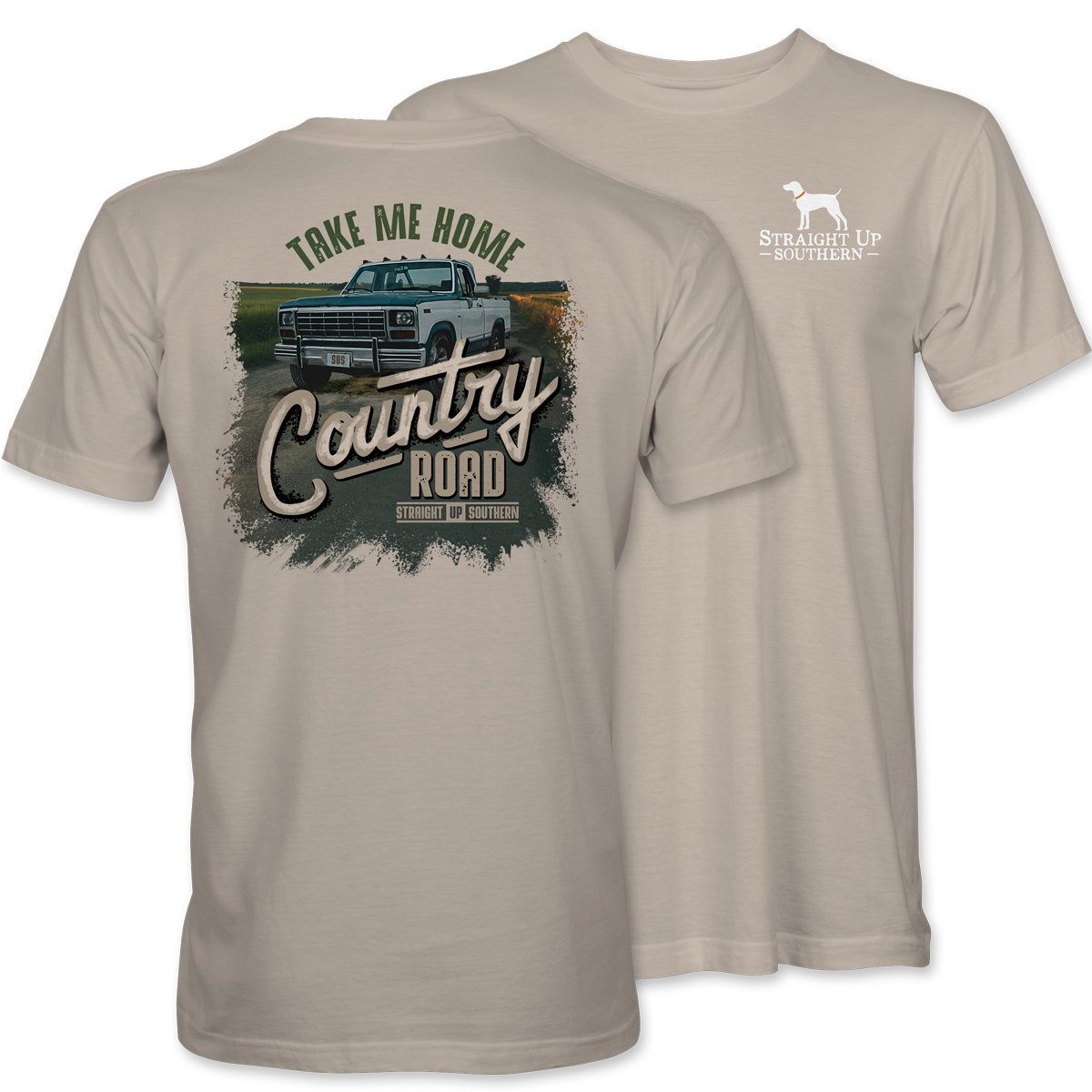 Straight Up Southern "Country Road" T-Shirt – Sand