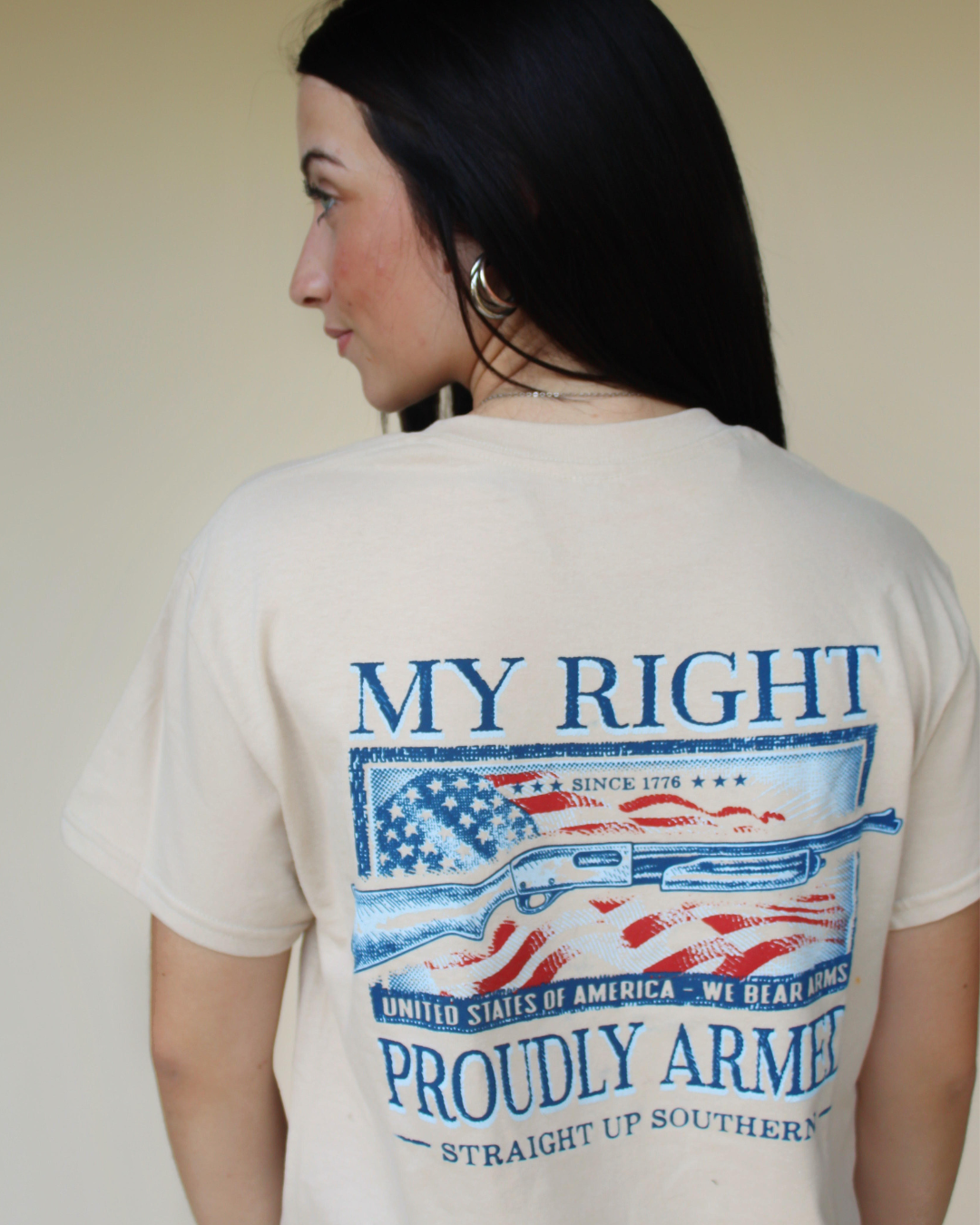 Straight Up Southern "Proudly Armed" T-Shirt – Sand