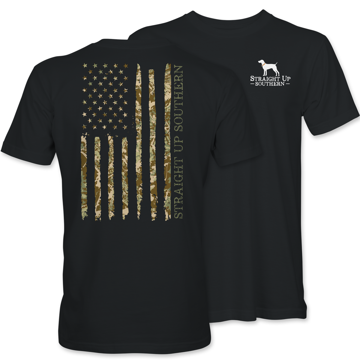 Camo american top flag shirt