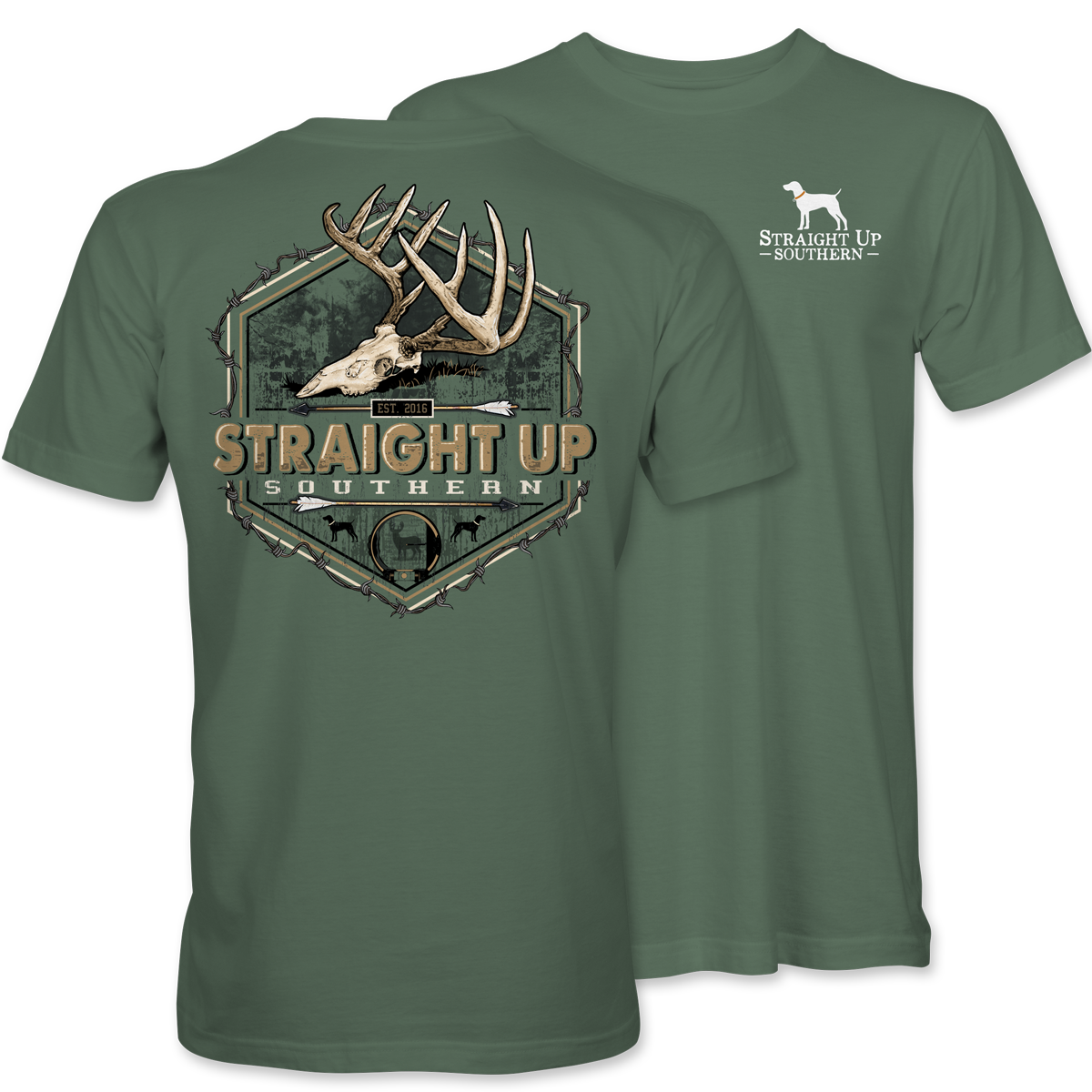 Bow Buck Skull | T shirts for Men | Straight Up Southern