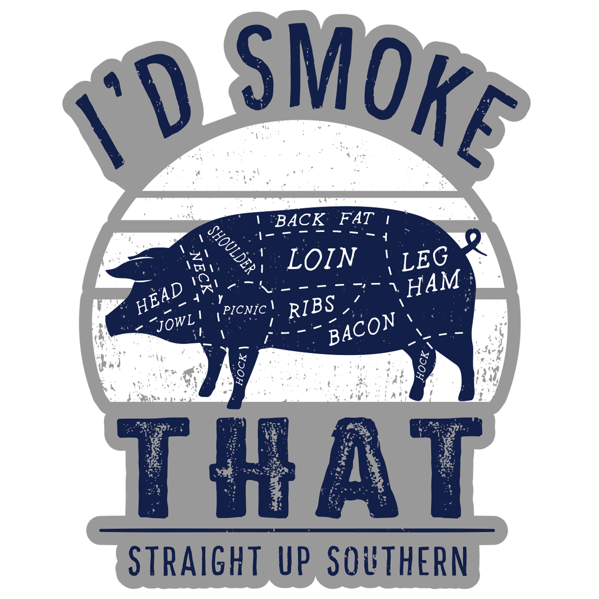 Smoke That Decal - Hog Parts Silhouette Sticker – Straight Up Southern